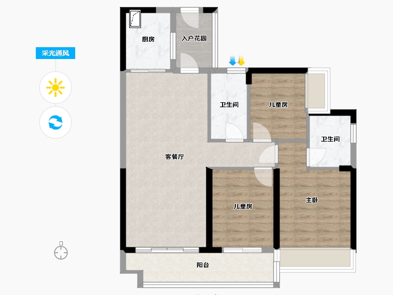 广东省-韶关市-天空之城-89.00-户型库-采光通风