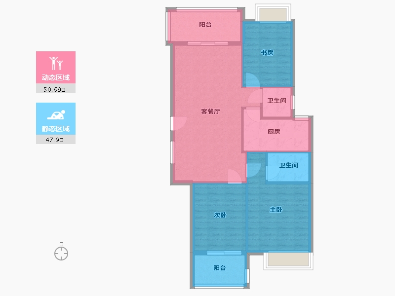 福建省-宁德市-盛大豪庭-86.00-户型库-动静分区