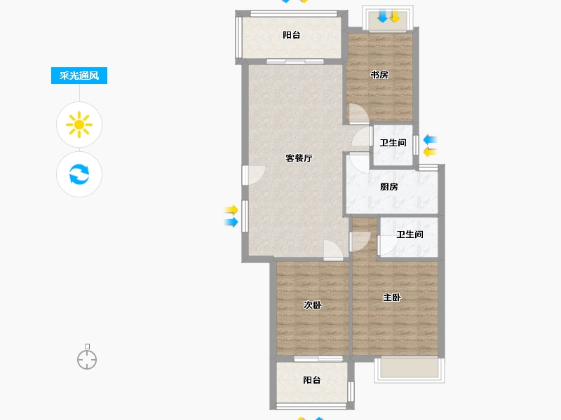 福建省-宁德市-盛大豪庭-86.00-户型库-采光通风