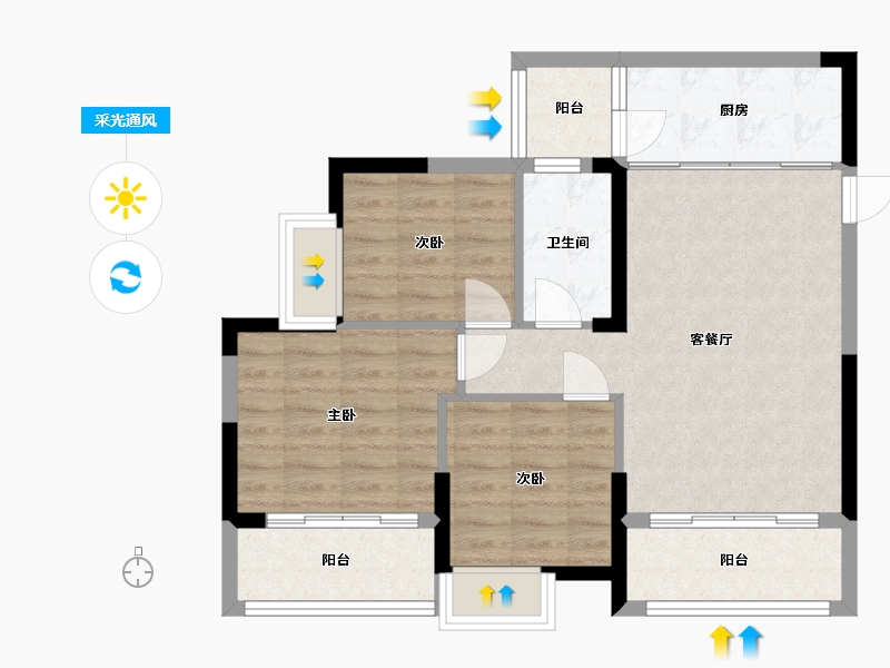 广西壮族自治区-柳州市-中房胜利小区-81.00-户型库-采光通风