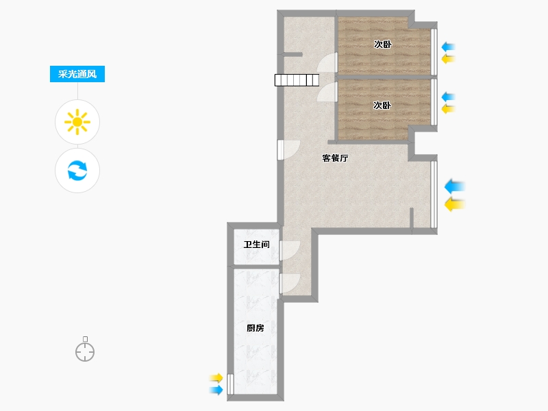 北京-北京市-北街家园-七区-64.66-户型库-采光通风