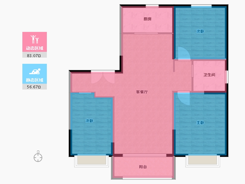 山东省-淄博市-宙合壹品-128.00-户型库-动静分区