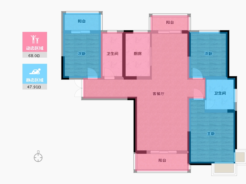 河南省-许昌市-恒达福园2期-116.00-户型库-动静分区