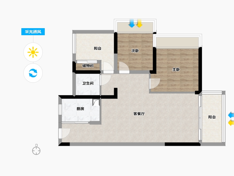 广东省-惠州市-昊翔源壹城中心-76.00-户型库-采光通风