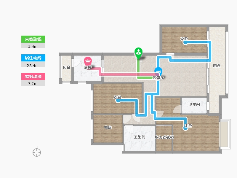 安徽省-六安市-金寨县蓝城·诚园-127.71-户型库-动静线