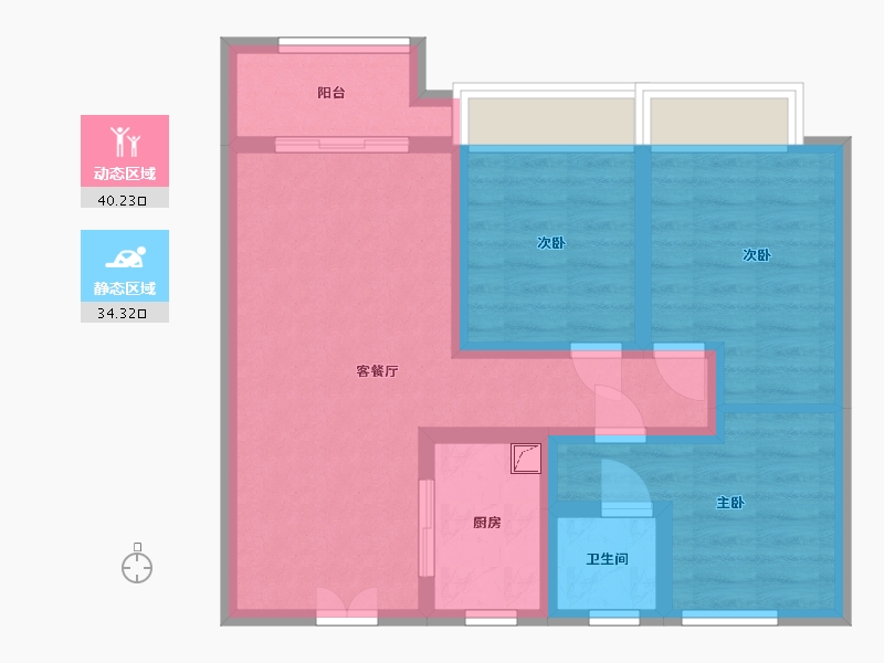 河南省-郑州市-孔雀城-65.00-户型库-动静分区