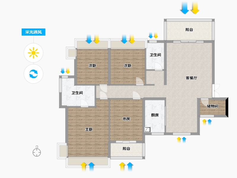 湖南省-衡阳市-融冠乐城-145.00-户型库-采光通风