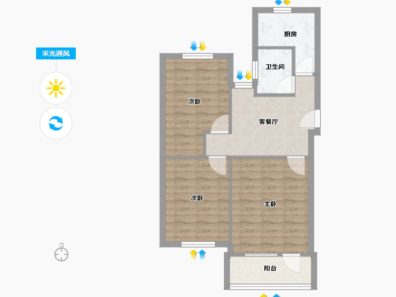 上海-上海市-东陆新村二街坊-70.00-户型库-采光通风