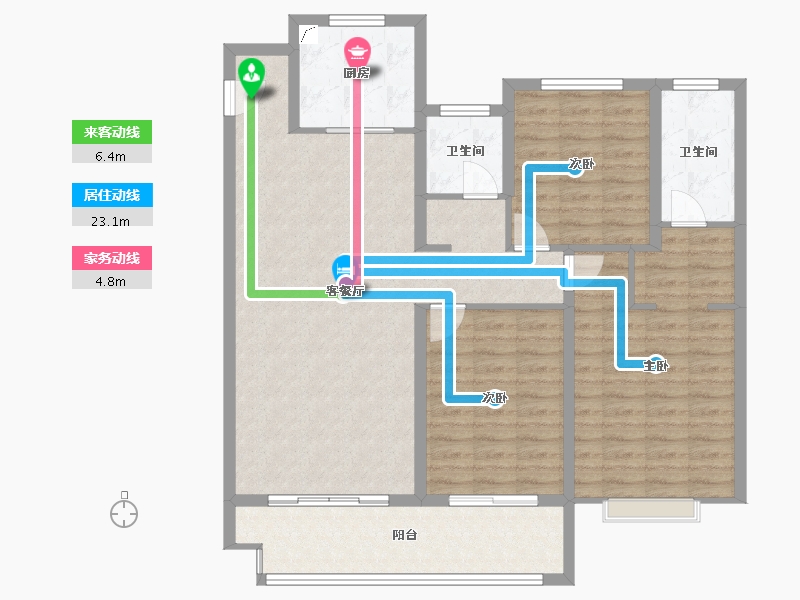 安徽省-宣城市-中梁壹号院-111.00-户型库-动静线