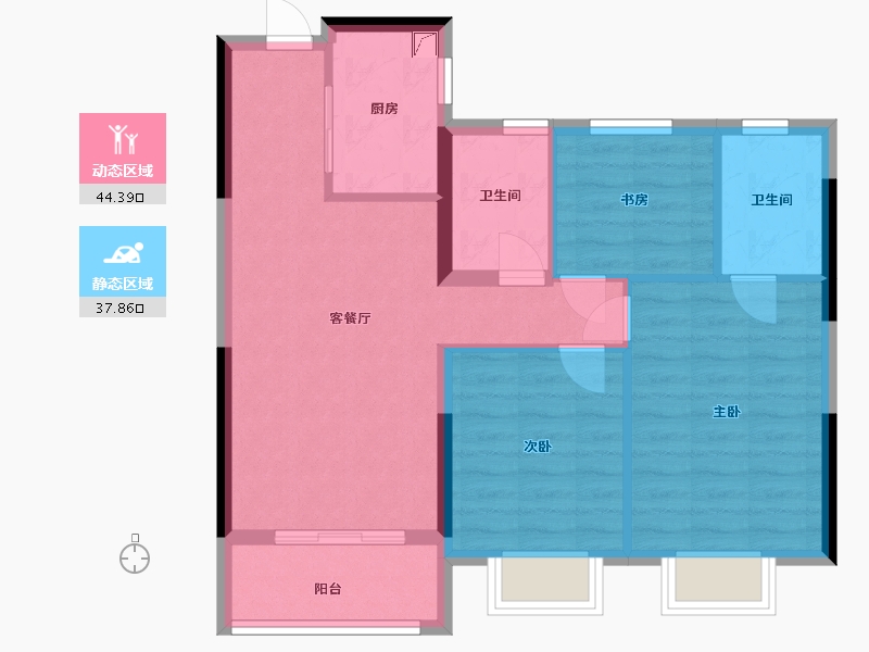 浙江省-金华市-东望文化-73.63-户型库-动静分区