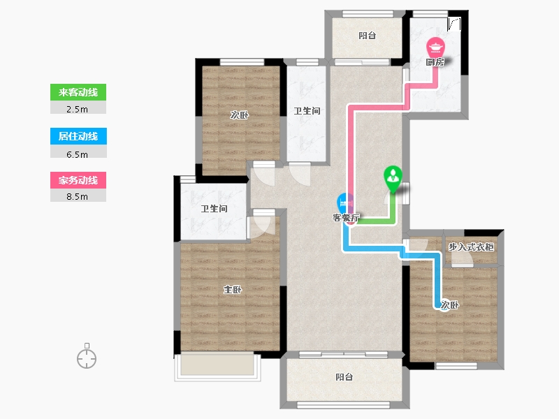 河南省-新乡市-正商智慧新城-105.00-户型库-动静线