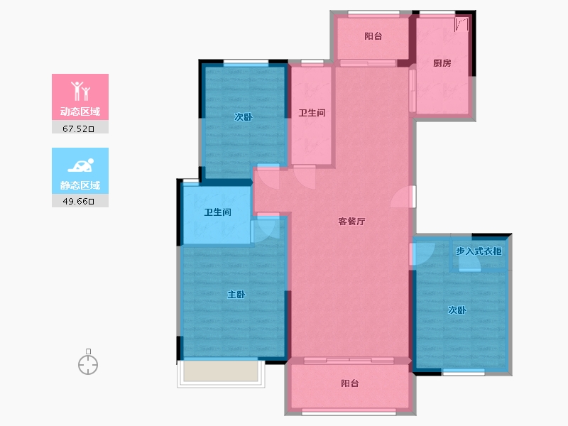 河南省-新乡市-正商智慧新城-105.00-户型库-动静分区