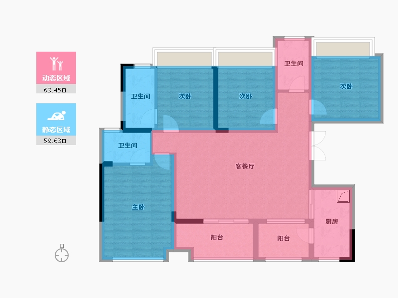 四川省-德阳市-百伦江樾居-117.00-户型库-动静分区