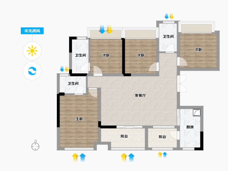 四川省-德阳市-百伦江樾居-117.00-户型库-采光通风