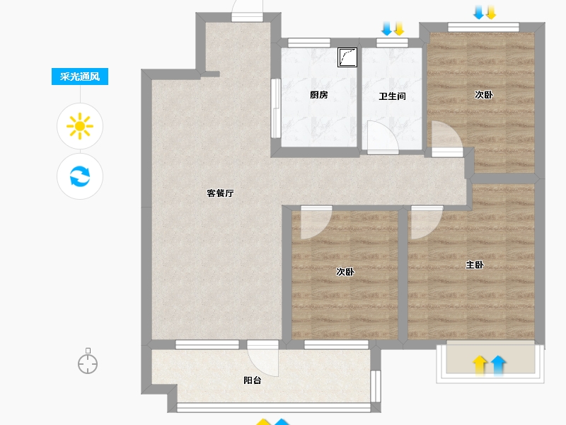 山东省-青岛市-金茂智慧国际城-75.00-户型库-采光通风