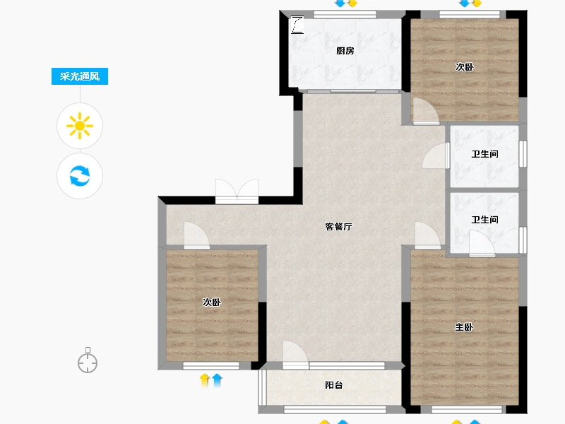 辽宁省-葫芦岛市-宏达翰林苑-100.00-户型库-采光通风