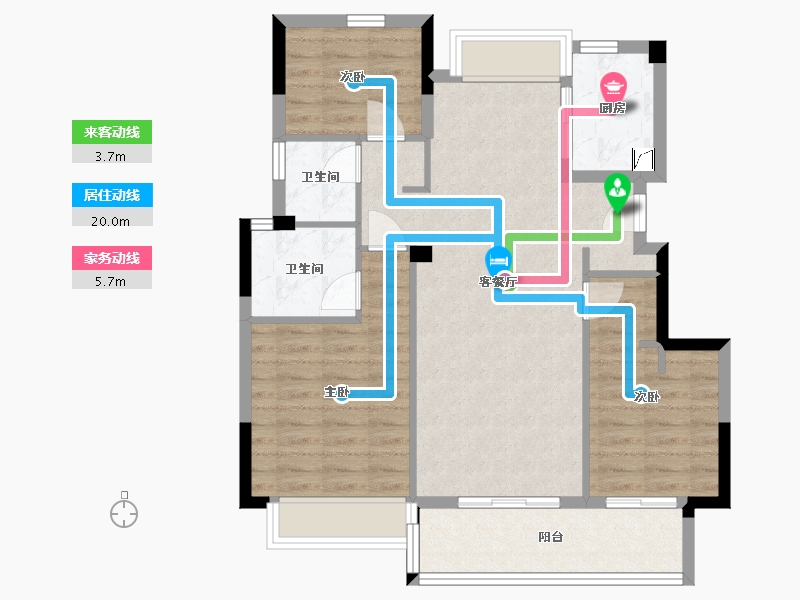 浙江省-杭州市-德信时代公馆-108.00-户型库-动静线