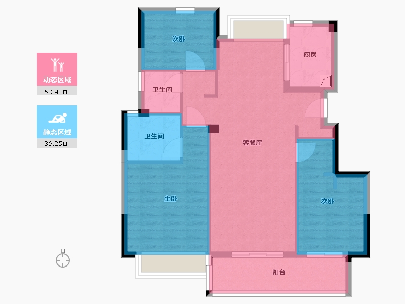 浙江省-杭州市-德信时代公馆-108.00-户型库-动静分区