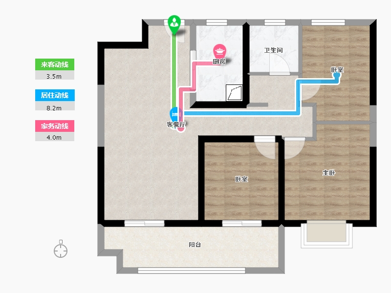 江苏省-无锡市-银城长江赋-83.00-户型库-动静线