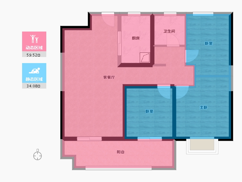 江苏省-无锡市-银城长江赋-83.00-户型库-动静分区