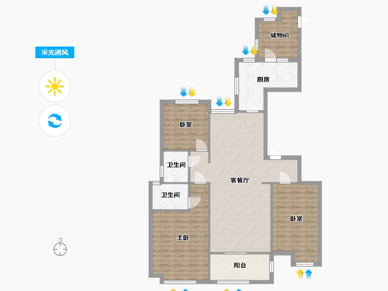 河南省-开封市-晋河花园-0.00-户型库-采光通风