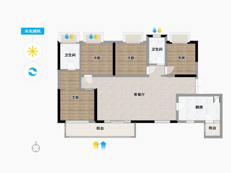 贵州省-贵阳市-华润·悦府-116.00-户型库-采光通风