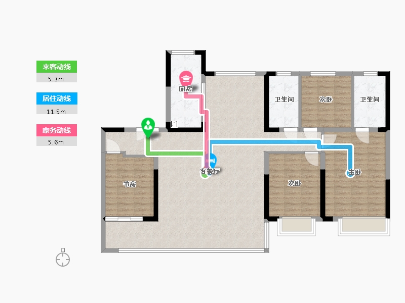 山东省-济南市-金象泰柏悦府-144.00-户型库-动静线