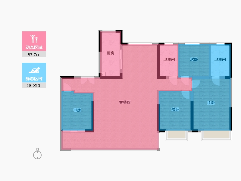 山东省-济南市-金象泰柏悦府-144.00-户型库-动静分区