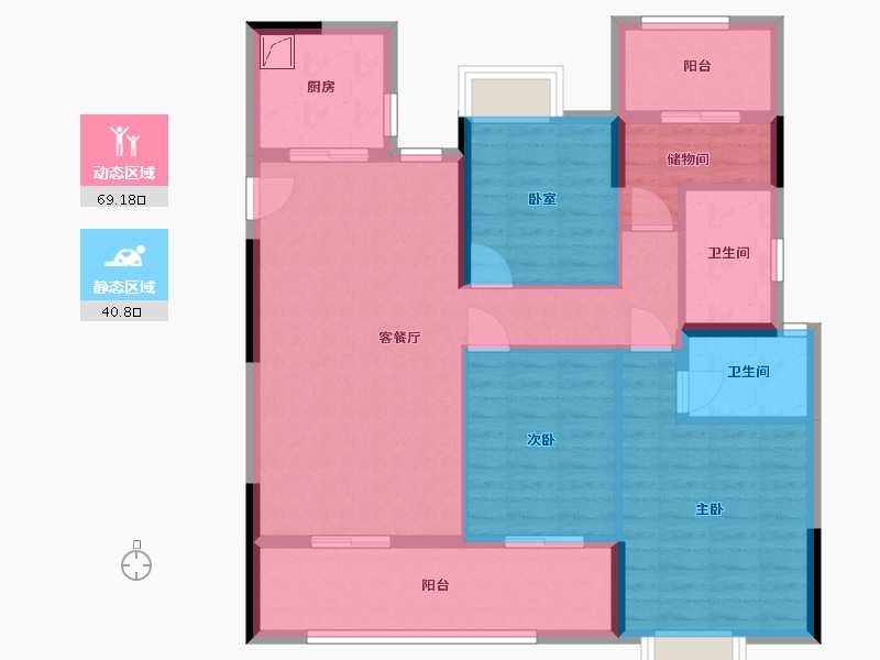 湖南省-长沙市-金地都会风华-120.00-户型库-动静分区