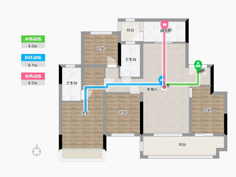 贵州省-遵义市-金科·白鹭湖-106.21-户型库-动静线