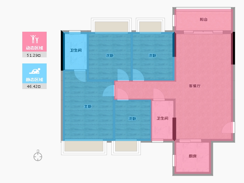 广西壮族自治区-桂林市-龙光普罗旺斯-109.00-户型库-动静分区