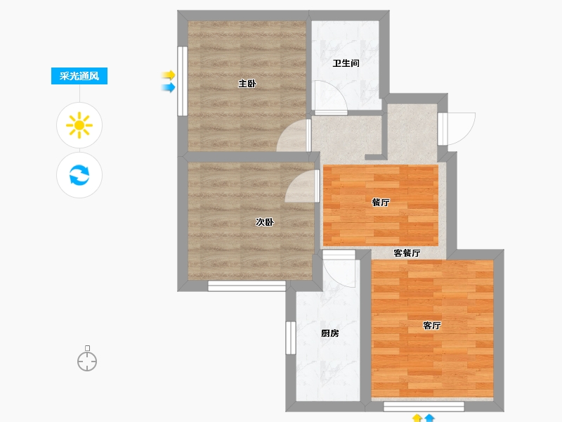 北京-北京市-万橡悦府一期-54.55-户型库-采光通风