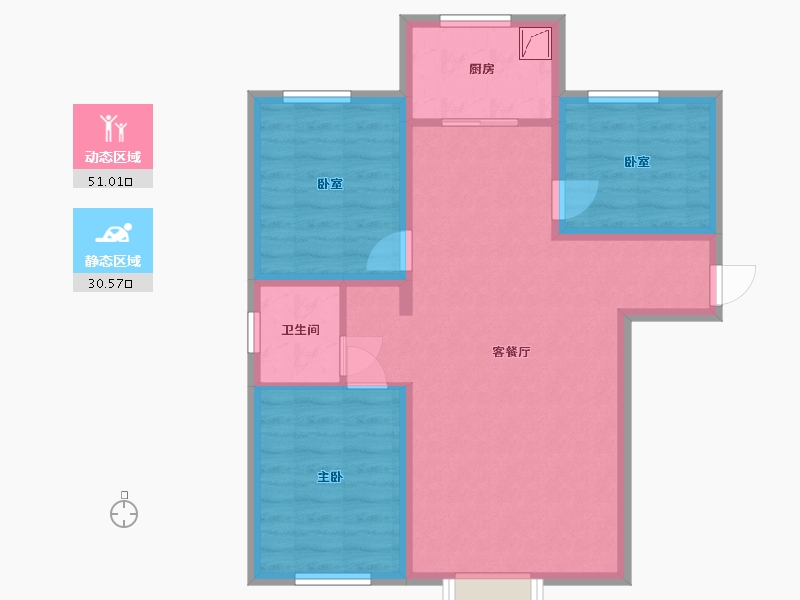 新疆维吾尔自治区-乌鲁木齐市-德源鸿郡-90.00-户型库-动静分区