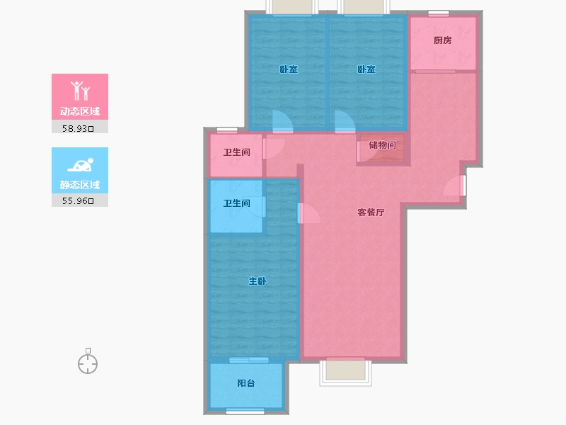 河北省-石家庄市-筑凯嘉园-129.30-户型库-动静分区