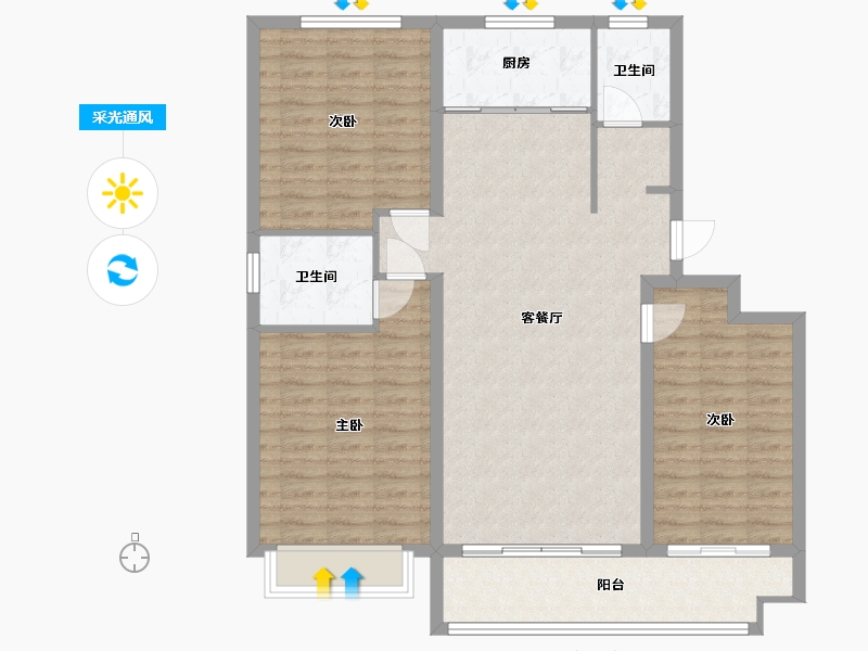 山东省-德州市-金宸府-107.00-户型库-采光通风