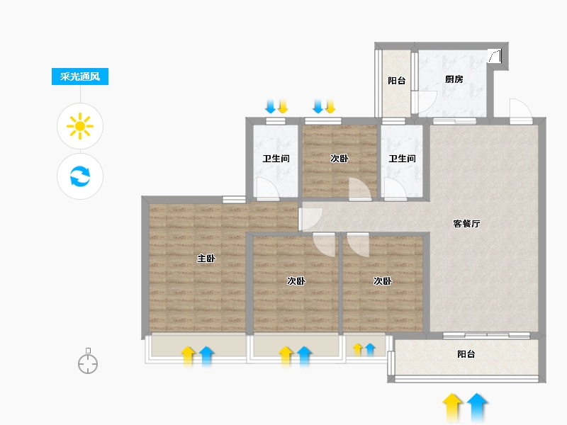 广东省-湛江市-山海华府-103.00-户型库-采光通风