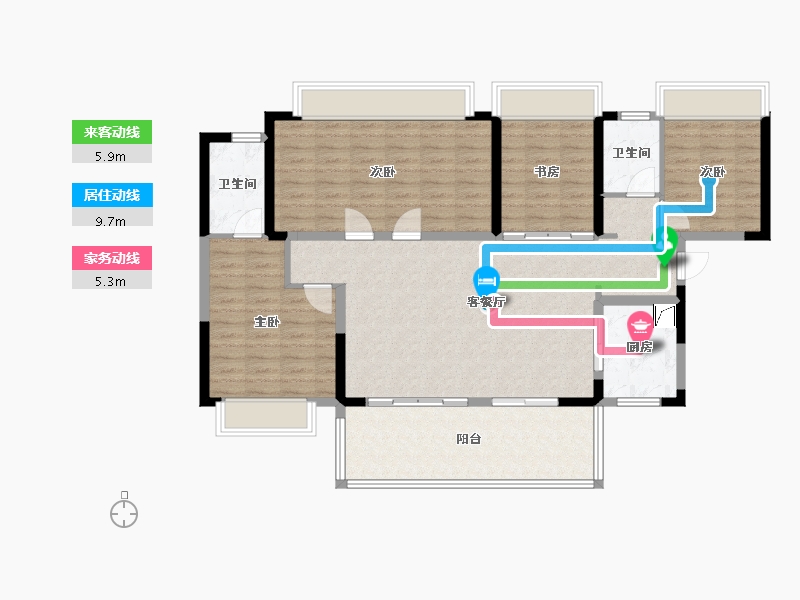 广西壮族自治区-南宁市-奥园棠悦府-119.00-户型库-动静线