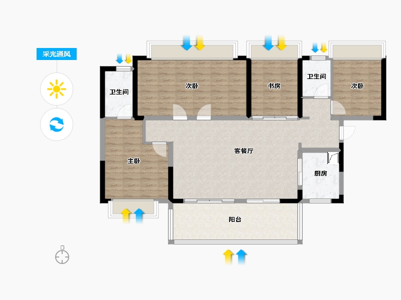 广西壮族自治区-南宁市-奥园棠悦府-119.00-户型库-采光通风