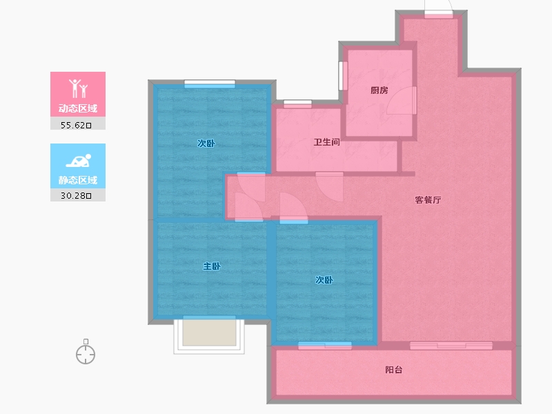 山东省-青岛市-天泰公园壹号-82.00-户型库-动静分区