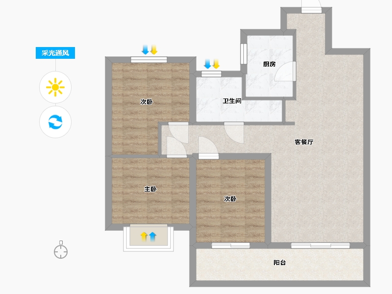 山东省-青岛市-天泰公园壹号-82.00-户型库-采光通风