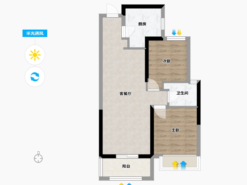 河南省-郑州市-银基5期-58.00-户型库-采光通风