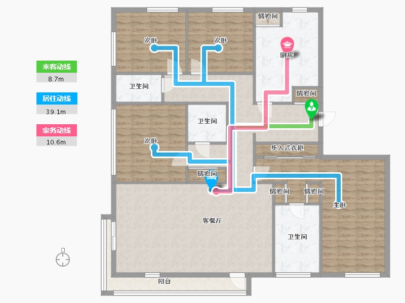 北京-北京市-阳光上东-194.58-户型库-动静线