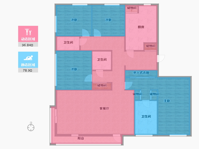 北京-北京市-阳光上东-194.58-户型库-动静分区