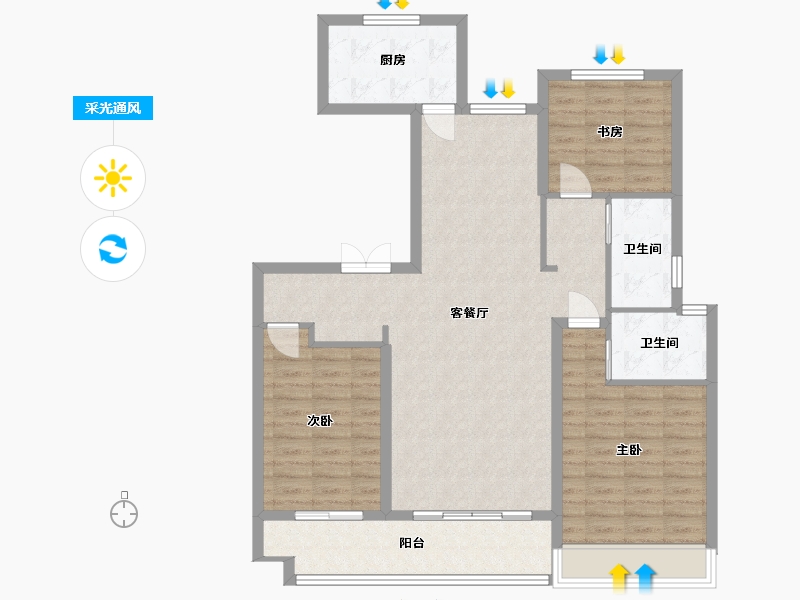 河南省-周口市-广商桃李春风-107.00-户型库-采光通风