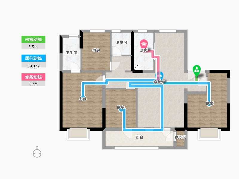 山东省-济宁市-华润凯旋门-108.00-户型库-动静线