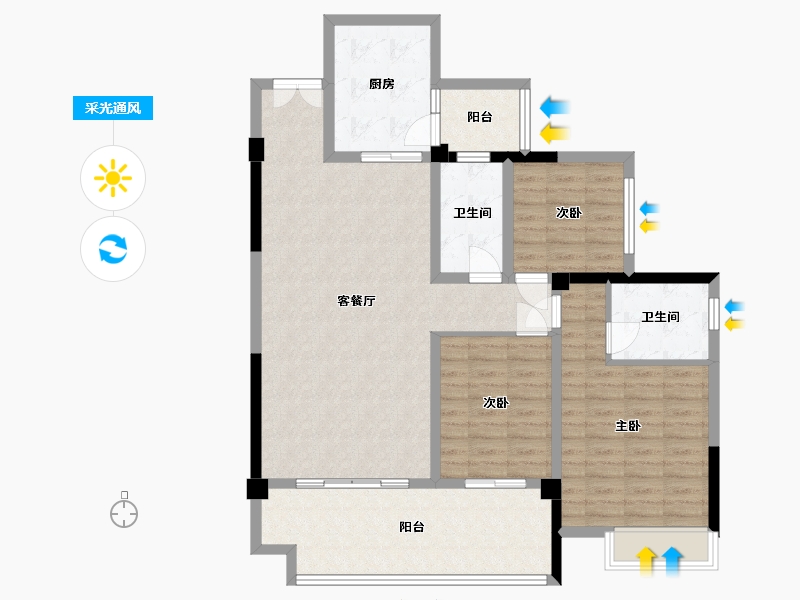 四川省-德阳市-蓝花屿-120.18-户型库-采光通风