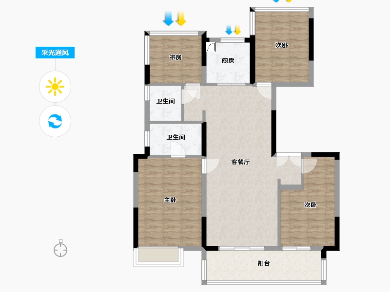 安徽省-合肥市-保利罗兰香谷-108.00-户型库-采光通风