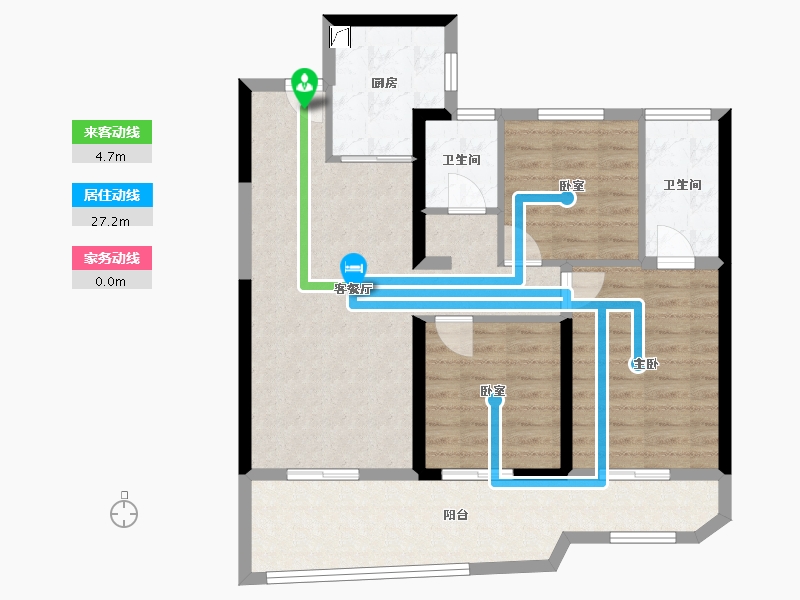 河南省-郑州市-万科翠湾中城璟曦园-87.17-户型库-动静线