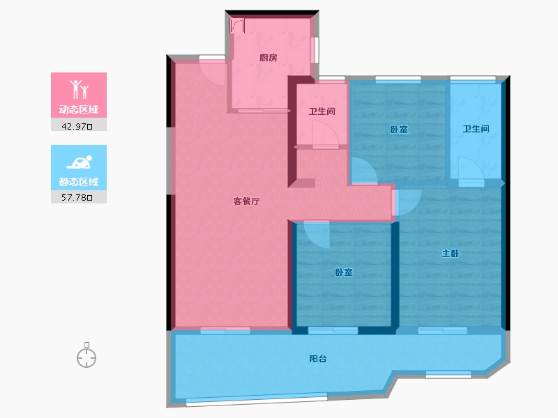 河南省-郑州市-万科翠湾中城璟曦园-87.17-户型库-动静分区