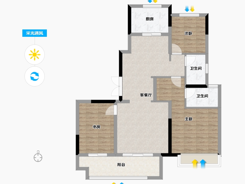 贵州省-遵义市-吾悦广场-99.00-户型库-采光通风